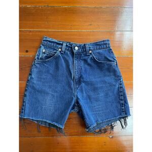 Levis 501 Cutoff Denim Shorts Orange Tab Raw Hem Blue Womens 26